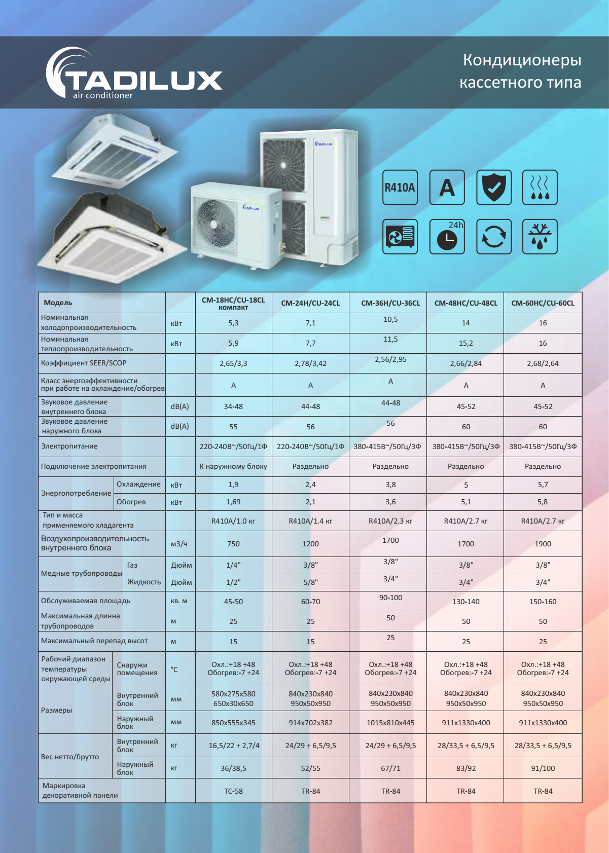 Кондиционеры tadilux cm-60hc/cu-60cl 