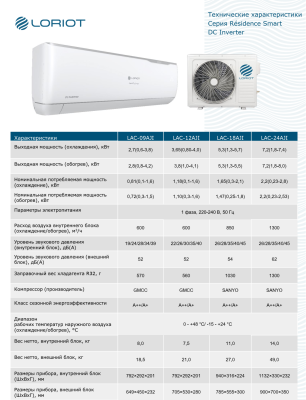 Кондиционеры loriot residence smart dc inverter lac-12aji 